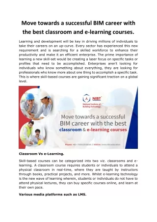 move towards a successful bim career with