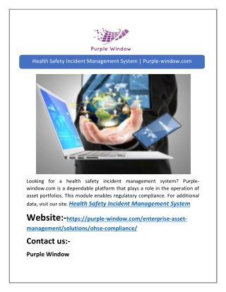 Health Safety Incident Management System | Purple-window.com