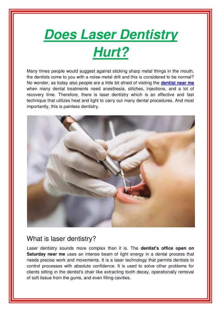 does laser dentistry hurt