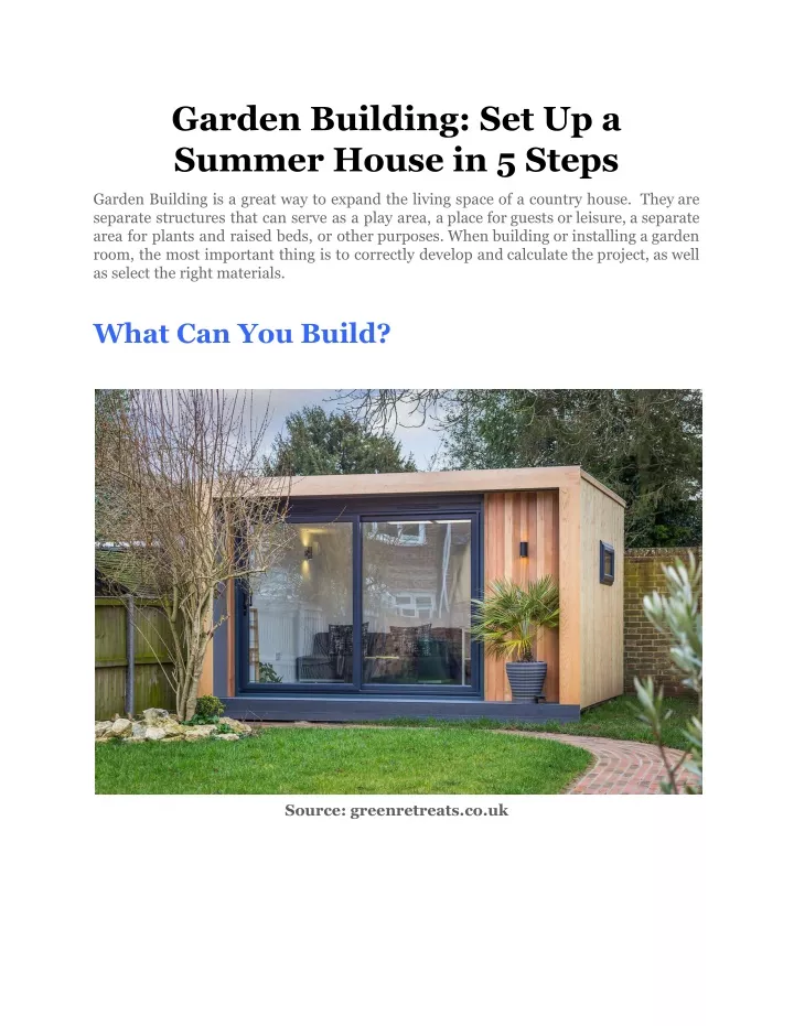 garden building set up a summer house in 5 steps