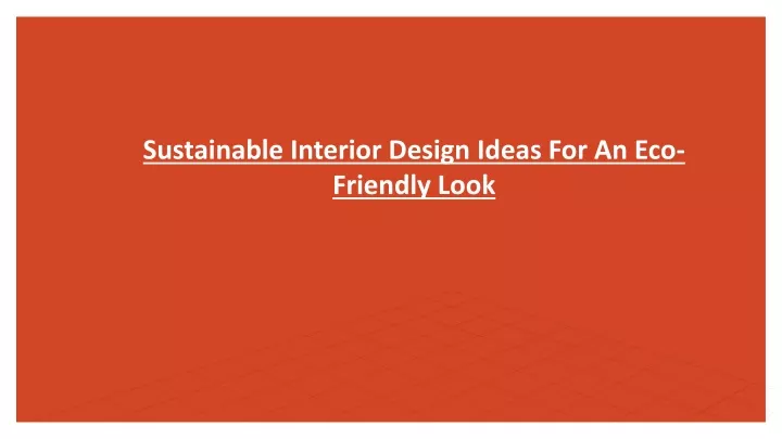 sustainable interior design ideas