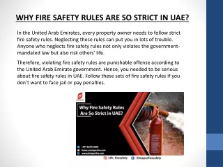 WHY FIRE SAFETY RULES ARE SO STRICT IN UAE?