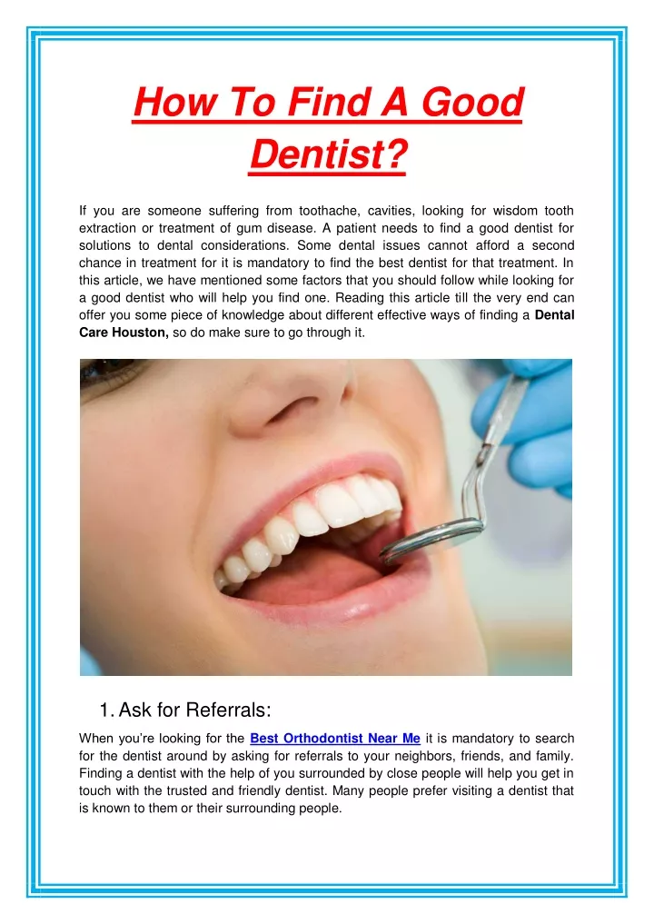 how to find a good dentist
