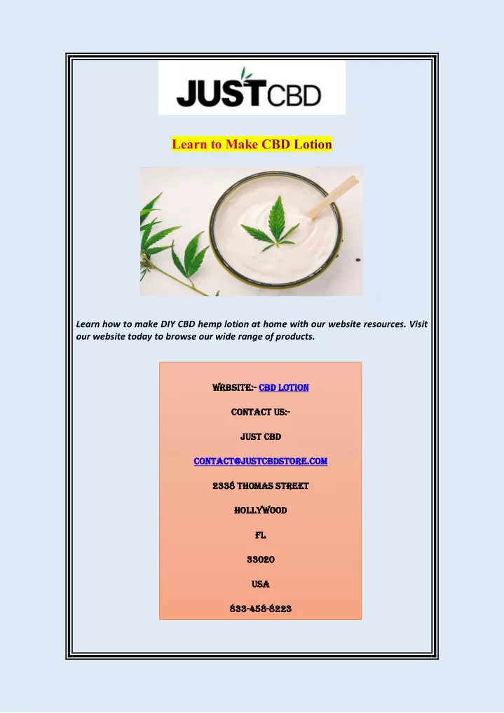 learn how to make diy cbd hemp lotion at home