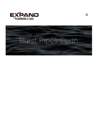 Burst Pipes Perth