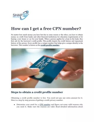 How can I get a free CPN number?