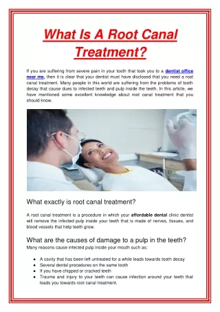 what is a root canal treatment