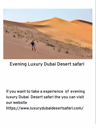 Luxury Dubai Desert safari