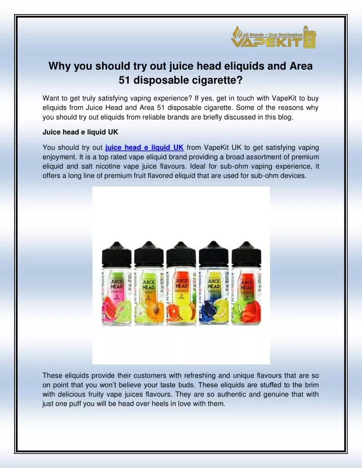 why you should try out juice head eliquids