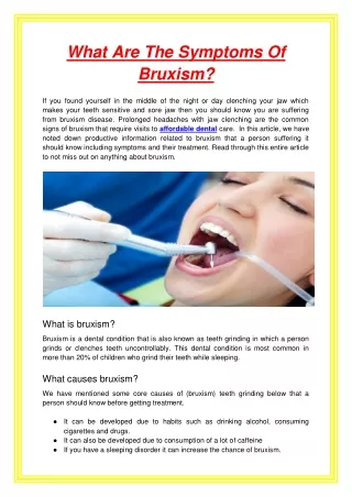 what are the symptoms of bruxism