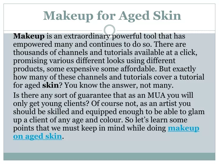 makeup for aged skin