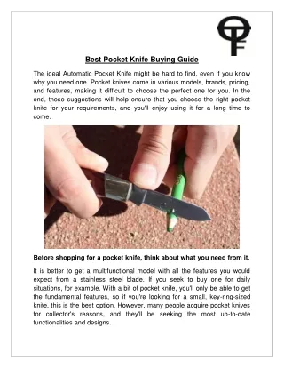 Best Pocket Knife Buying Guide