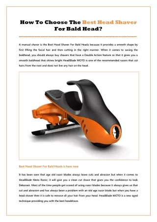 How To Choose The Best Head Shaver For Bald Head