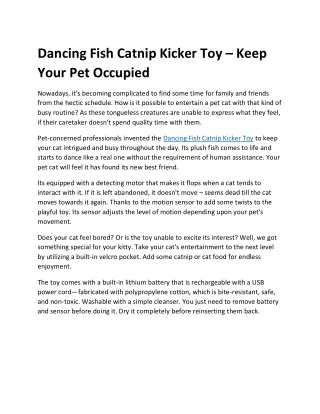 dancing fish catnip kicker toy keep your