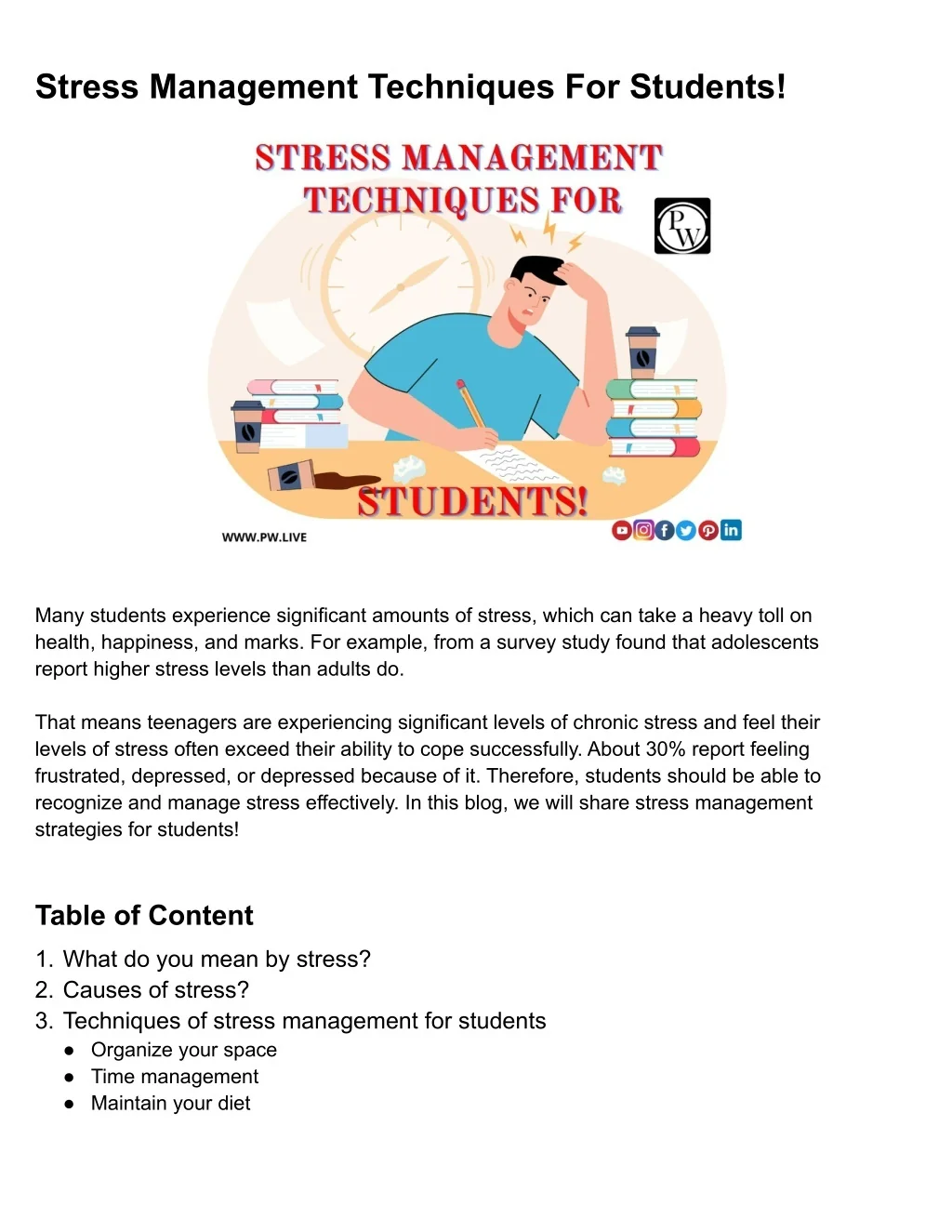 PPT - Stress Management Techniques For Students! PowerPoint ...