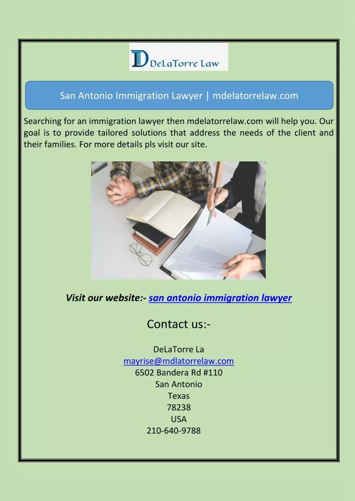 san antonio immigration lawyer mdelatorrelaw com