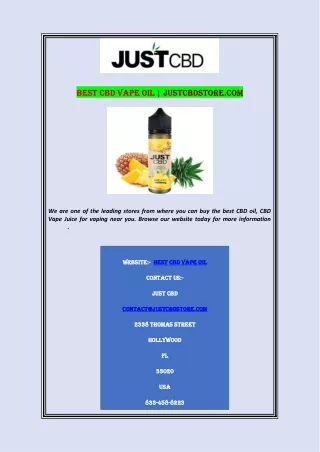 Best CBD Vape Oil  justcbdstore.com