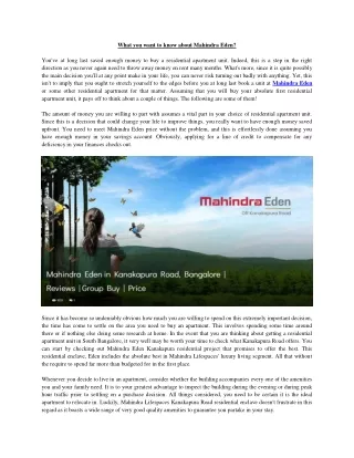 what you want to know about mahindra eden