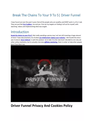 break the chains to your 9 to 5 driver break
