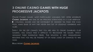 3 Online Casino Games with Huge Progressive Jackpots