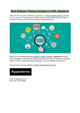 best software testing company in usa appsierra