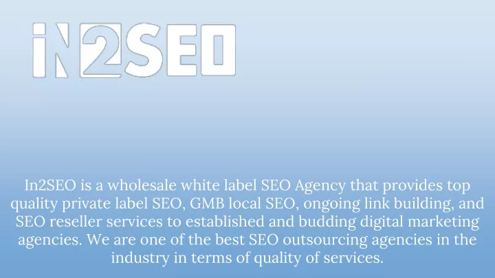 in2seo is a wholesale white label seo agency that