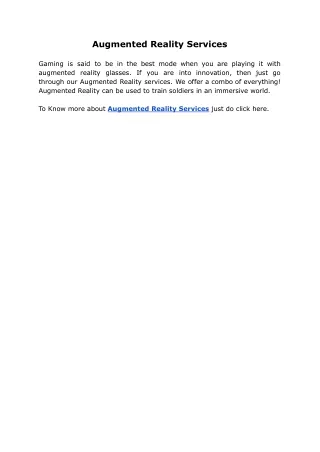 augmented reality services