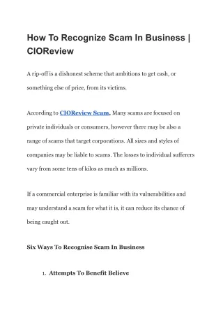 How To Recognize Scam In Business _ CIOReview