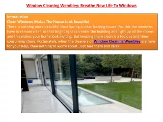 Window Cleaning Wembley: Breathe New Life To Windows