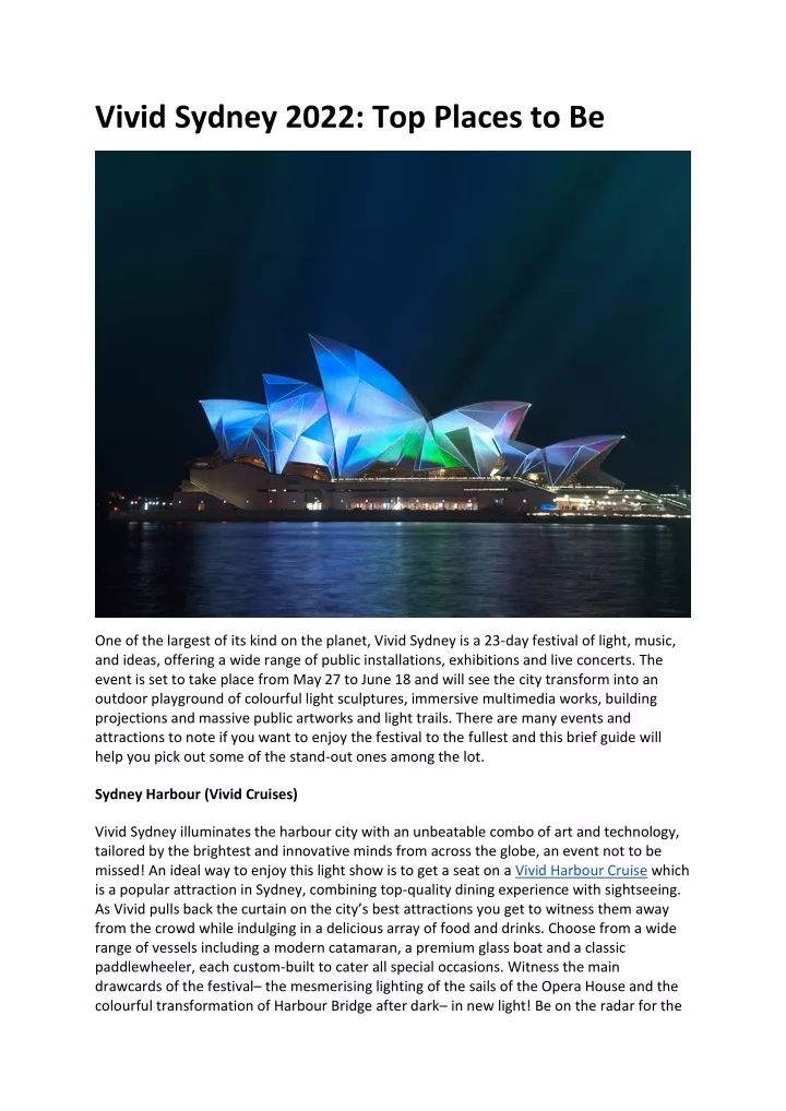vivid sydney 2022 top places to be