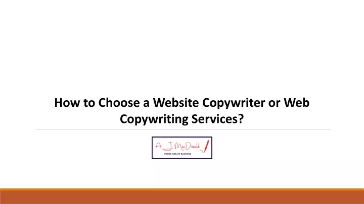 how to choose a website copywriter