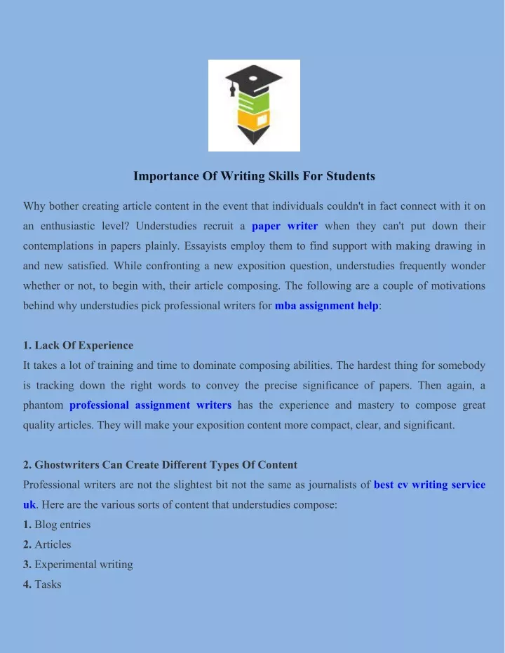 importance of writing skills for students