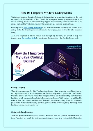 How do I improve my Java coding skills?