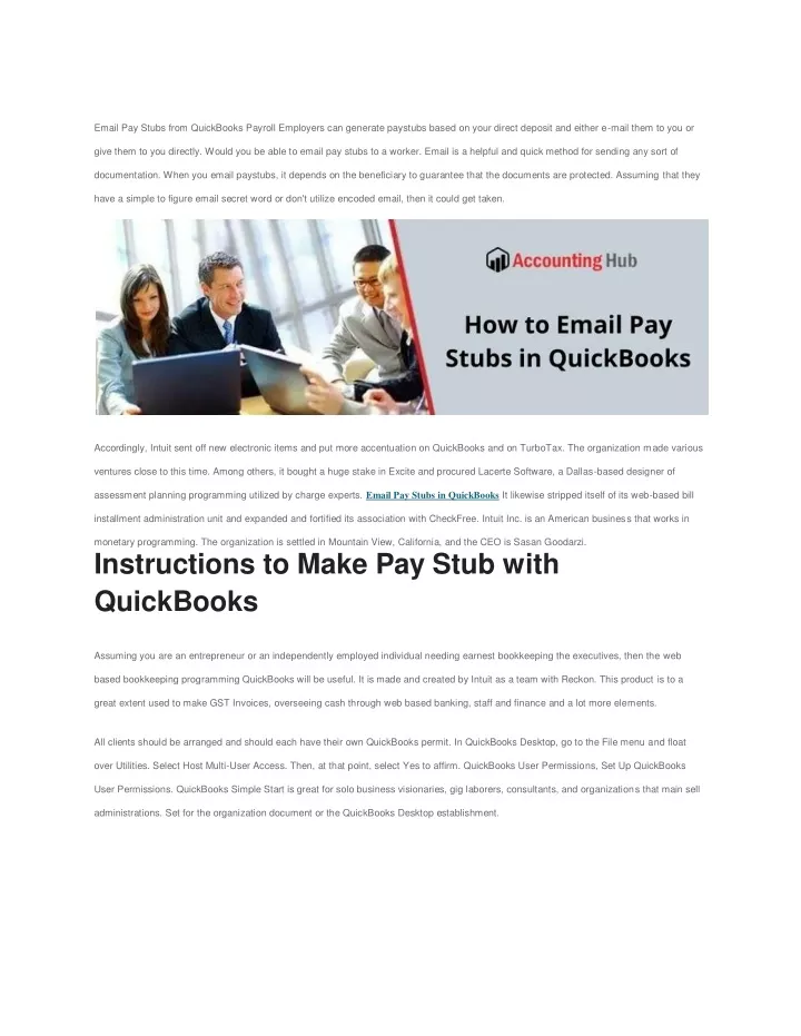 email pay stubs from quickbooks payroll employers
