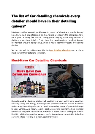 must-have-car-detailing-chemicals-guide-by-mafraindia