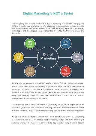 Digital Marketing is NOT a Sprint