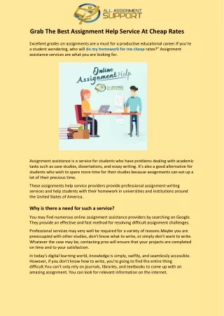 grab the best assignment help service at cheap