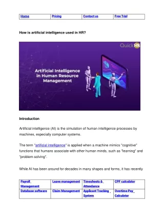 how is artificial intelligence used in hr