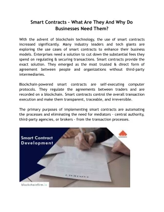 smart contracts what are they
