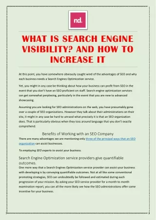 WHAT IS SEARCH ENGINE VISIBILITY AND HOW TO INCREASE IT