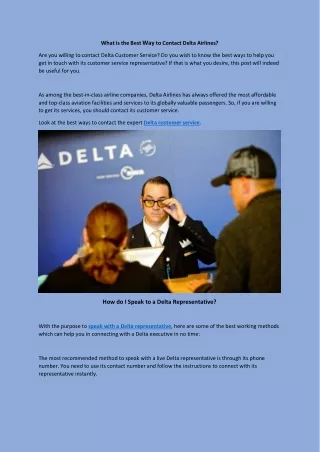 what is the best way to contact delta airlines