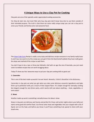 4 unique ways to use a clay pot for cooking