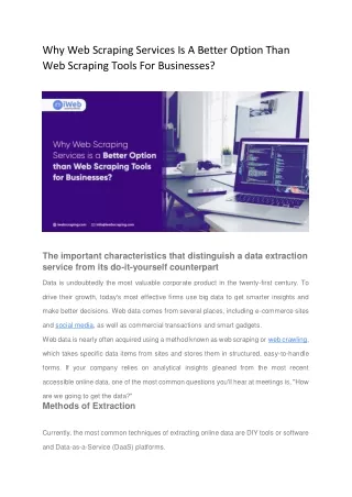 why web scraping services is a better option than