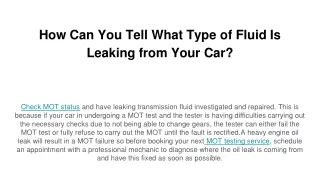 how can you tell what type of fluid is leaking from your car