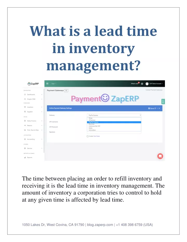 what is a lead time in inventory management