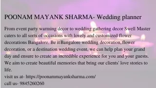 poonam mayank sharma wedding planner