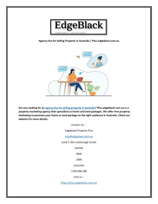 Agency Fee for Selling Property in Australia | Plus.edgeblack.com.au