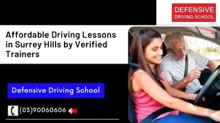 Affordable Driving Lessons in Surrey Hills and South Morang