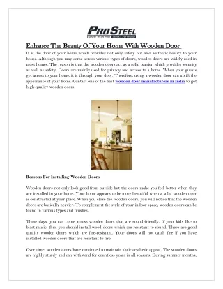 Install Good Quality Flush Doors
