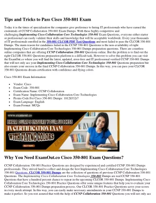 ExamOut.co Free Cisco 350-801 CLCOR Dumps PDF - Guarantee Success (2022)